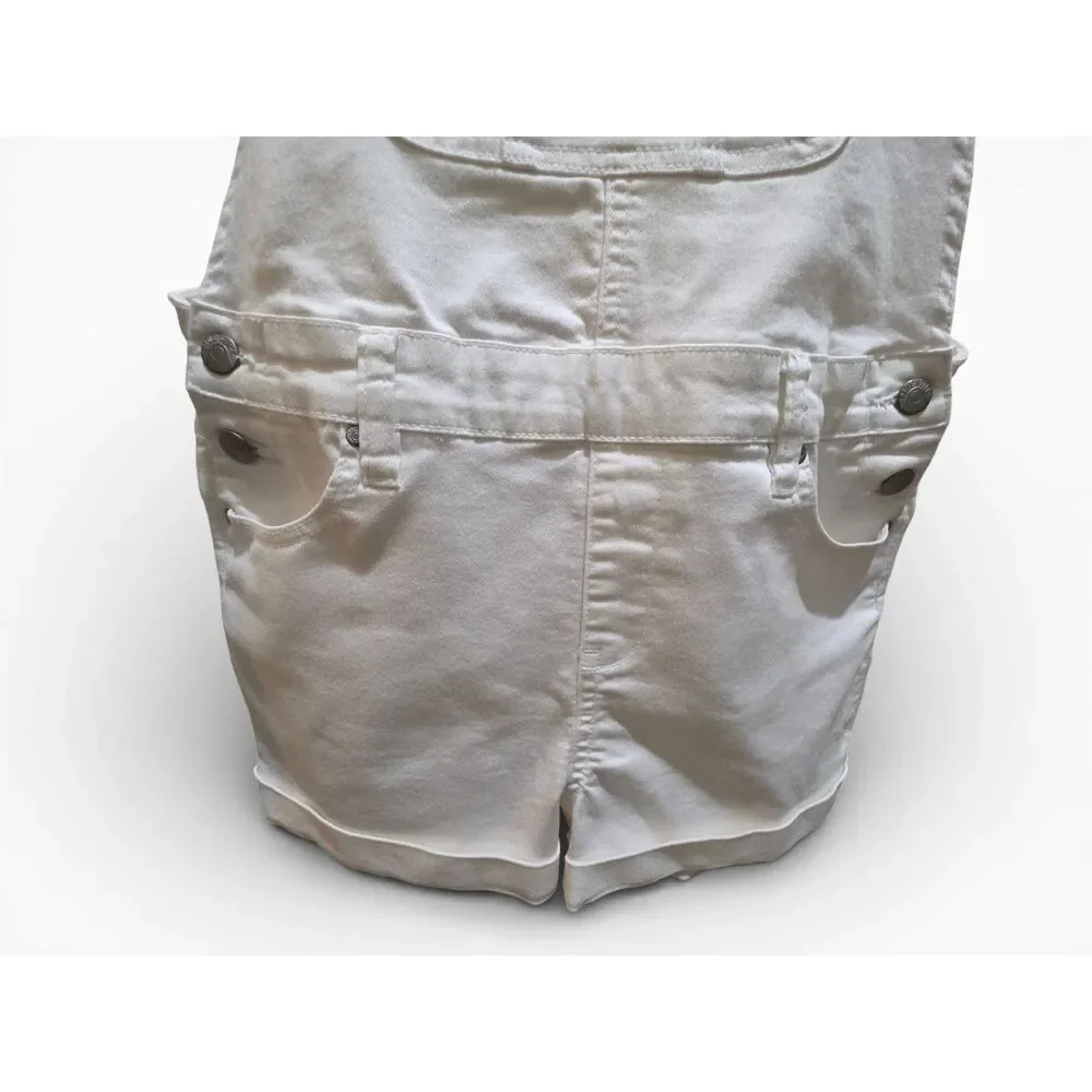 Girls White Denim Shortalls | Overall Shorts | Size 9 | Pre-Owned - Picture 11 of 15